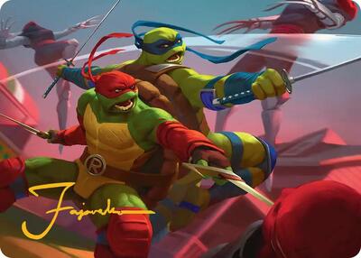 Raph & Leo, Sibling Rivals Art Card (Gold-Stamped Signature)